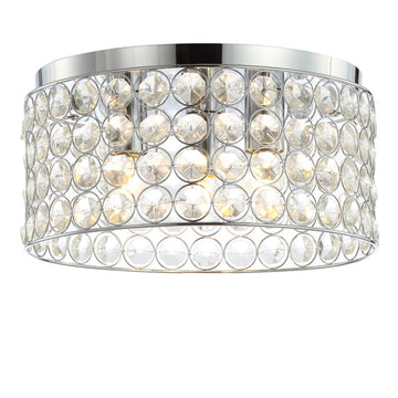 Ellen 15" Crystal/Metal LED Flush Mount - JONATHAN Y